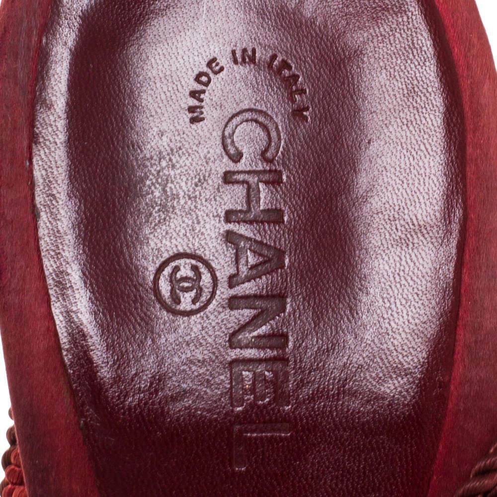 Chanel Two Tone Rope Metal Chain Embellished CC Tie Up Sandals Size 41 2