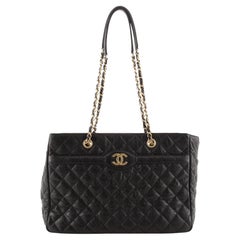 Chanel Two Tone Shopping Tote Quilted Caviar Large