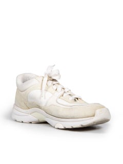 Chanel Two Tone Suede CC Low Top Trainers Size IT 38