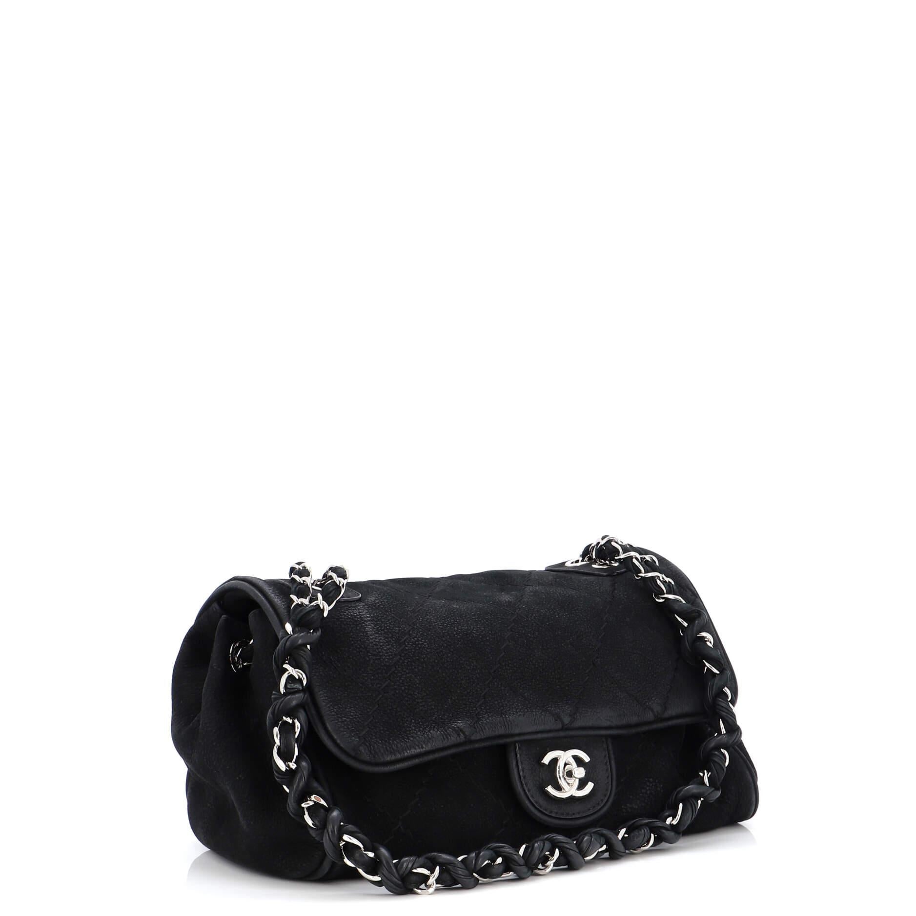 Chanel Ultimate Stitch Accordion Bag Quilted Nubuck Medium In Good Condition In NY, NY