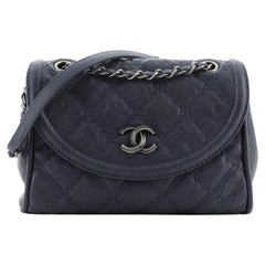 Chanel Ultimate Stitch Chain Round Flap Bag Quilted Caviar Medium