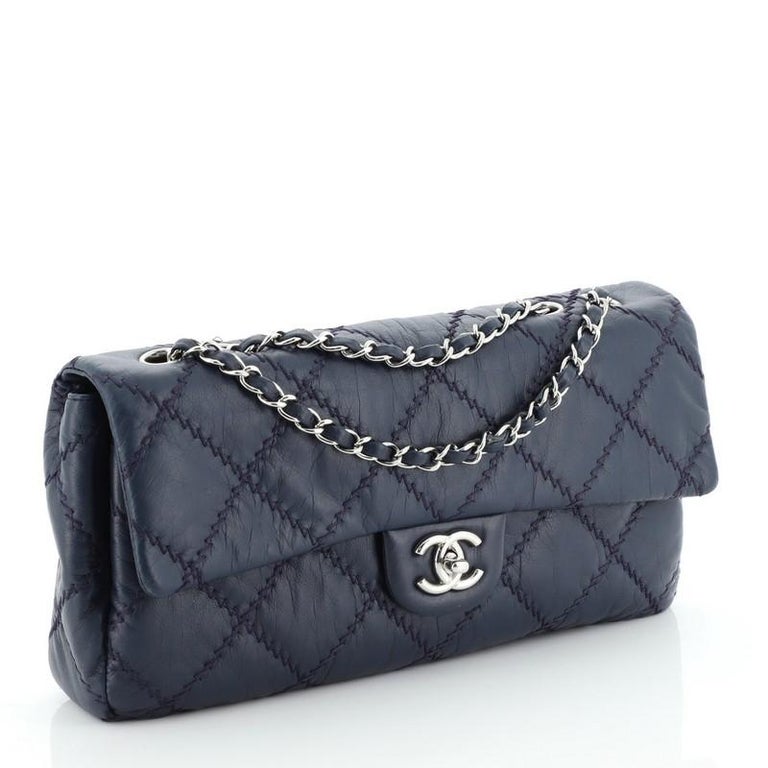 Chanel Ultimate Stitch Flap Bag Quilted Lambskin East West at 1stDibs