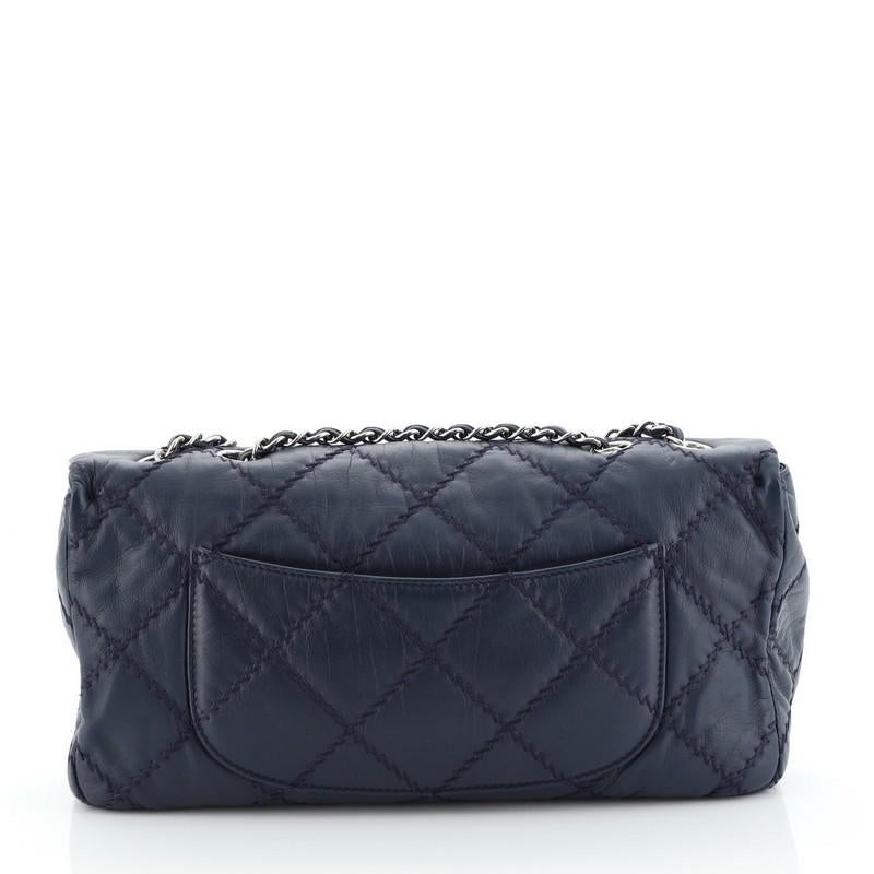 Black Chanel  Ultimate Stitch Flap Bag Quilted Lambskin East West