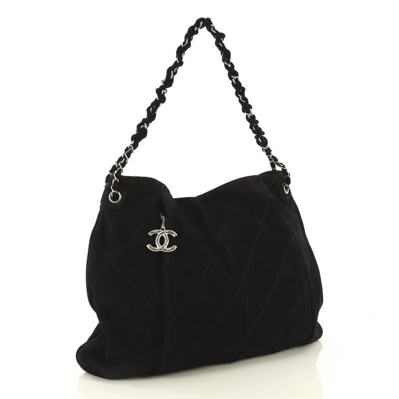 Black Chanel Ultimate Stitch Hobo Quilted Nubuck Large 