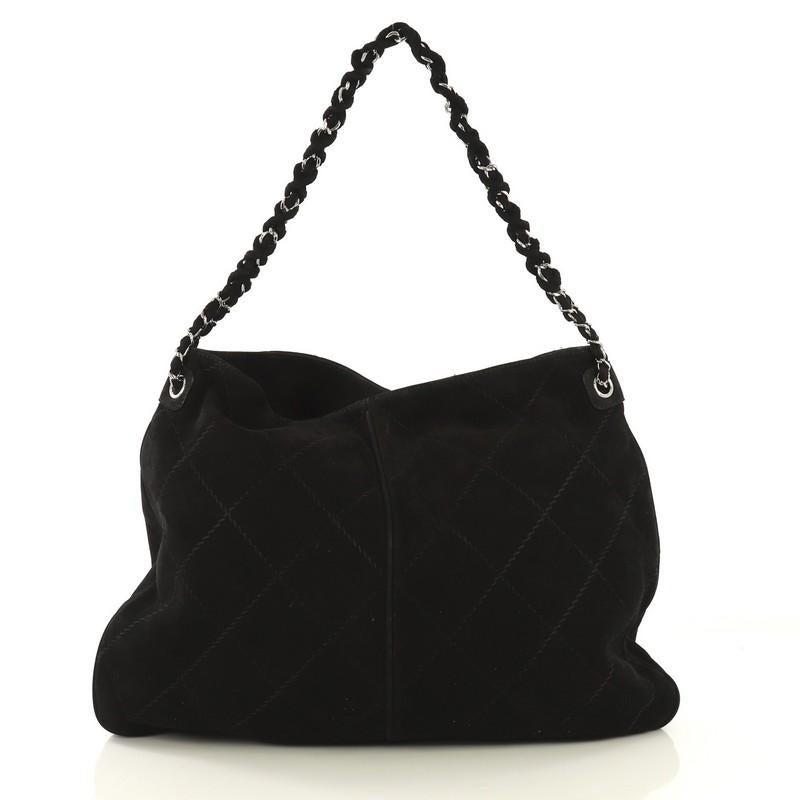 Chanel Ultimate Stitch Hobo Quilted Nubuck Large  In Good Condition In NY, NY