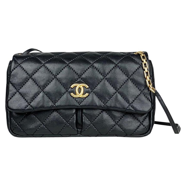 Vintage Chanel Paris Limited Double Flap Quilted Black Lambskin Shoulder Bag HX3B6DR 063023 Off. Flash