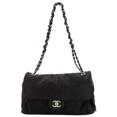 Chanel Ultimate Stitch Seite Zip Klappe Tasche gesteppt Nubuk groß
