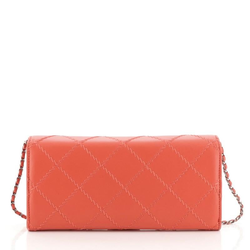 Chanel Ultimate Stitch Wallet on Chain Quilted Lambskin East West In Good Condition In NY, NY
