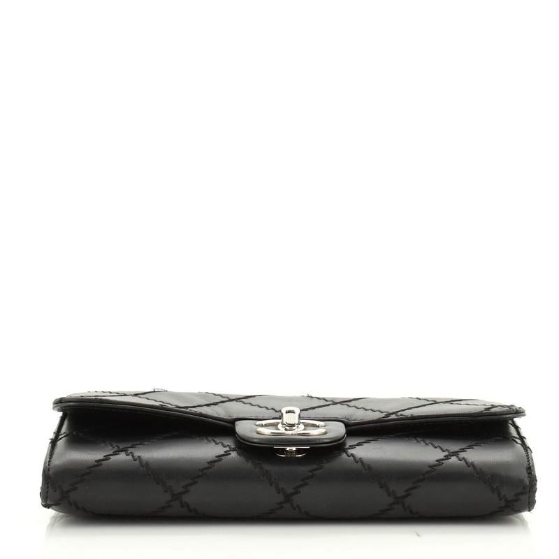 Chanel Ultimate Stitch Wallet On Chain Quilted Lambskin East West  In Good Condition In NY, NY