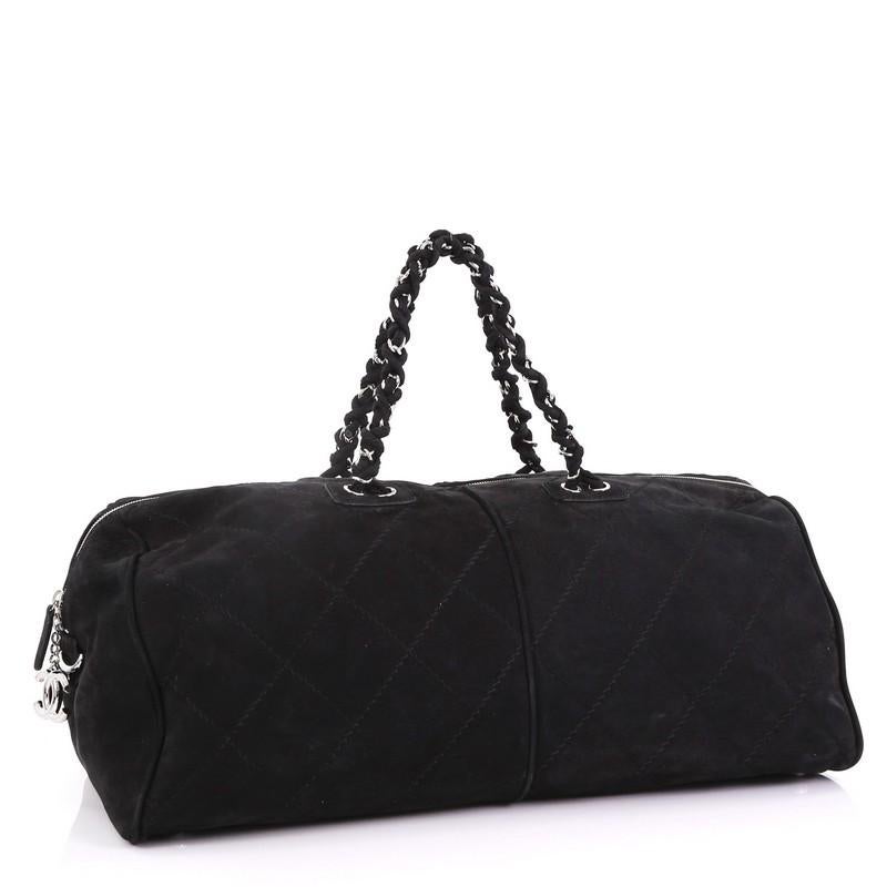 Black Chanel Ultimate Stitch Weekender Quilted Nubuck