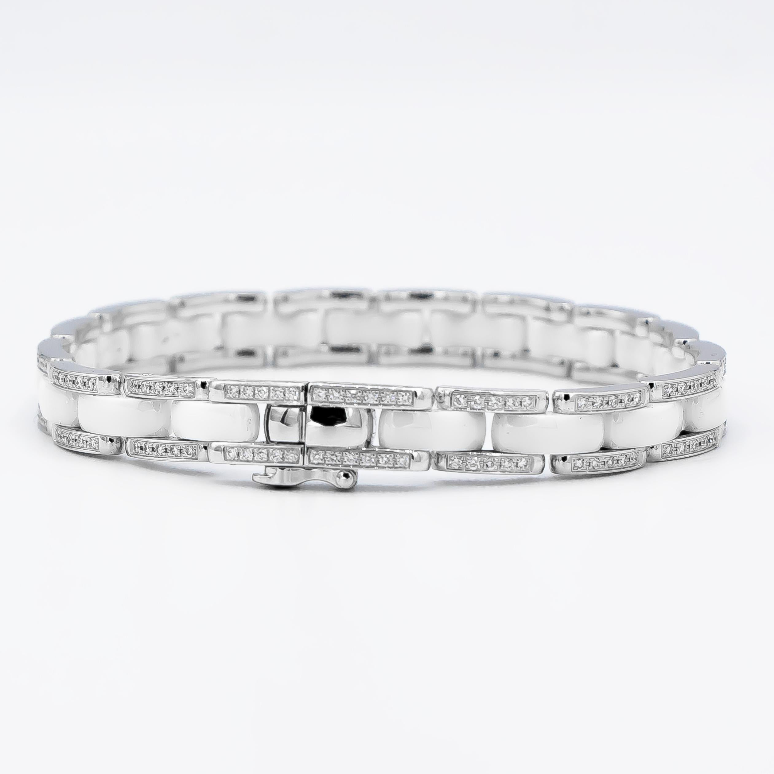 Chanel Ultra 0::85 Karat Diamant und weißes Keramikarmband 18 Karat Weißgold für Damen oder Herren