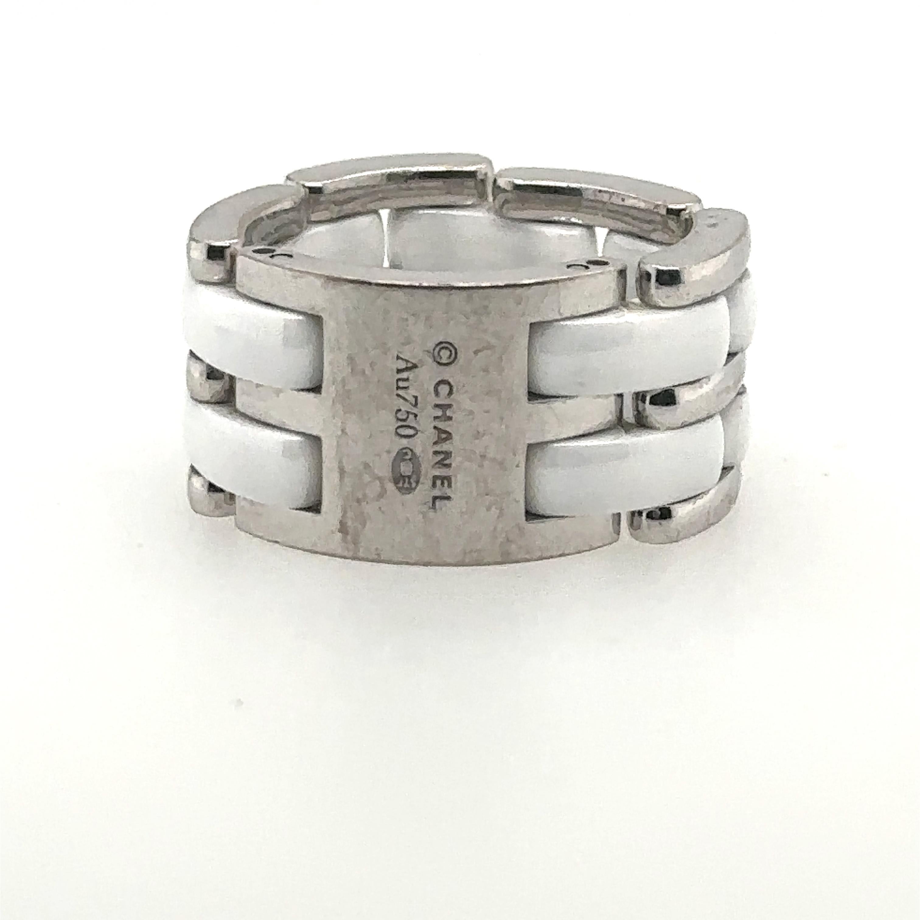 Chanel Ultra 18k White Gold & Ceramic Ring 1