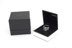 Chanel Ultra Black Ceramic and 18 Karat White Gold Diamond Ring