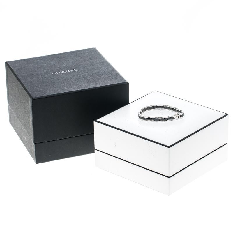 Chanel Ultra Black Ceramic White Gold Bracelet In Good Condition In Dubai, Al Qouz 2