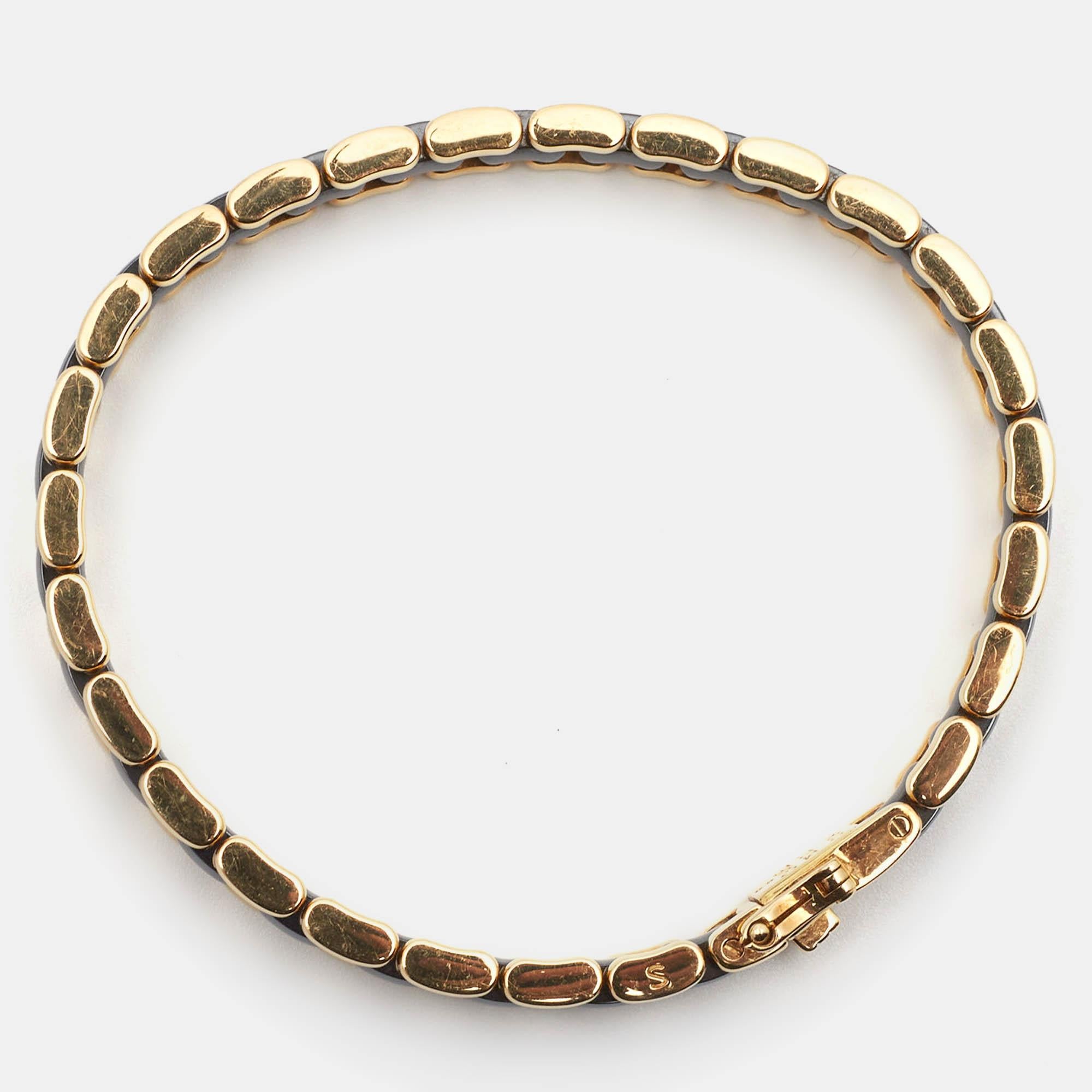 Contemporary Chanel Ultra Ceramic 18k Yellow Gold Bracelet For Sale
