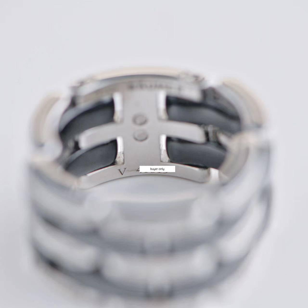 Chanel Ultra Diamond Black Ceramic White Gold Flex Ring Size 58 For Sale 1