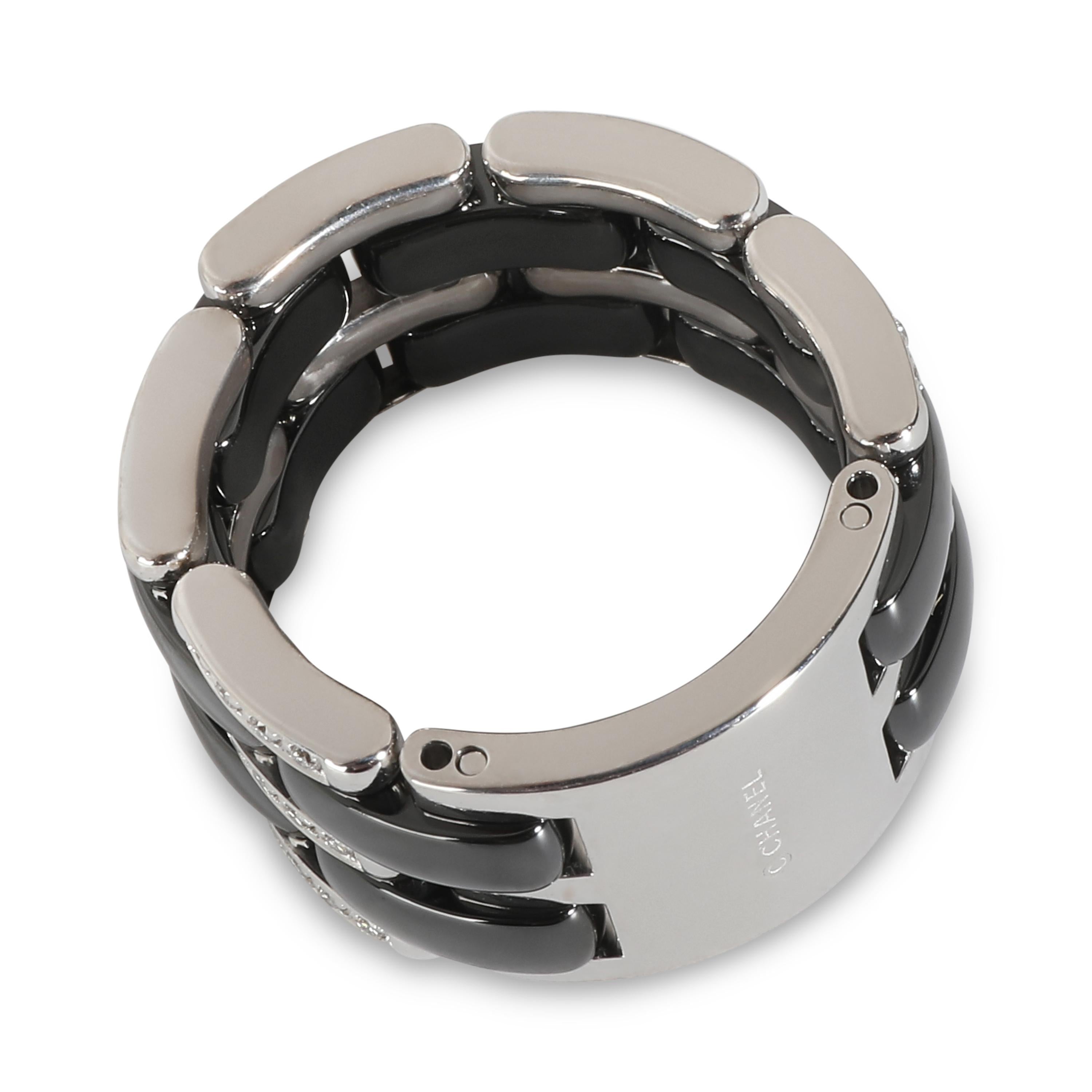 Chanel Ultra Diamond Ring With Black Ceramic in 18KT White Gold 0.37 CTW

PRIMARY DETAILS
SKU: 139080
Listing Title: Chanel Ultra Diamond Ring With Black Ceramic in 18KT White Gold 0.37 CTW
Condition Description: Retails for 7350 USD. In excellent