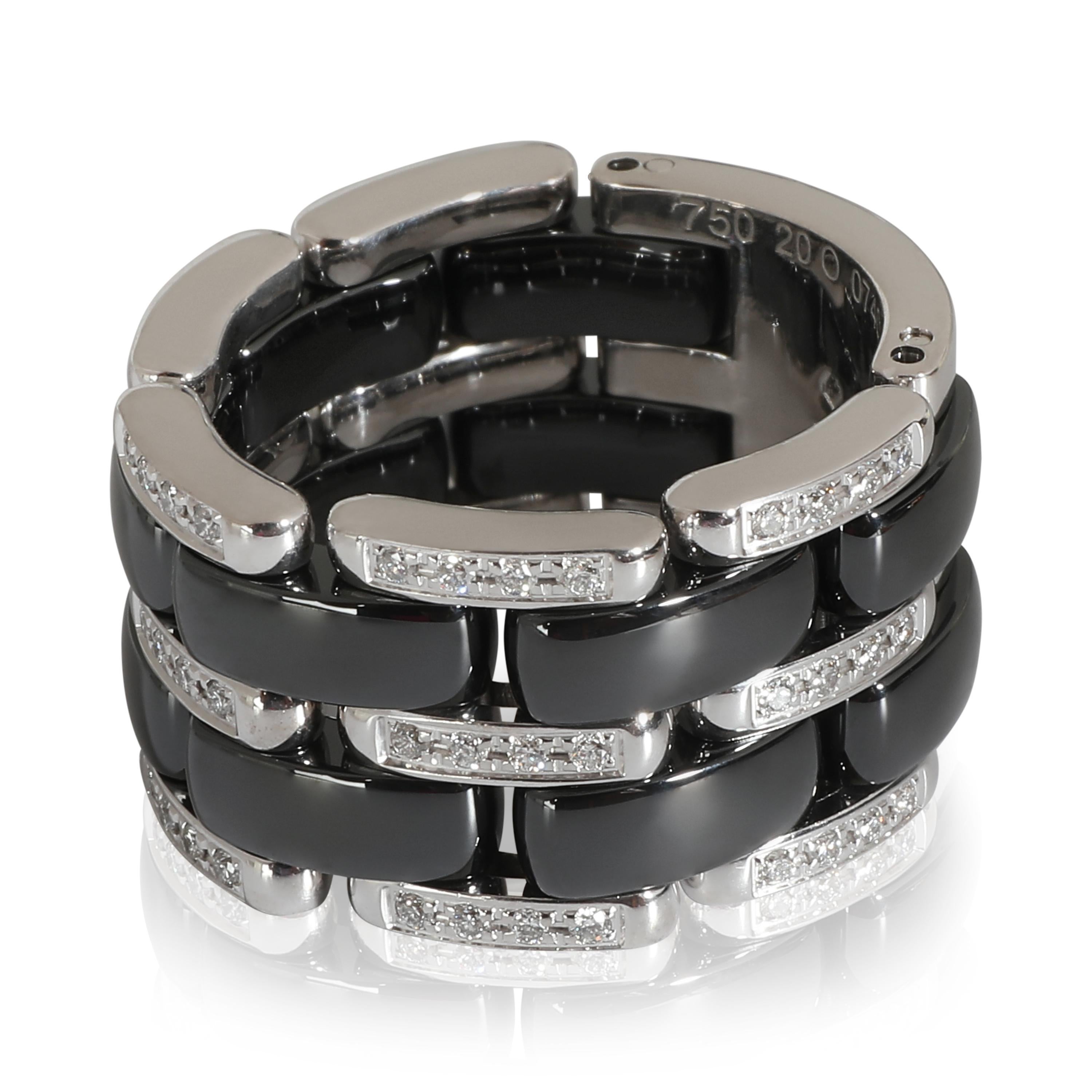Chanel Ultra Diamond Ring With Black Ceramic in 18KT White Gold 0.37 CTW 1