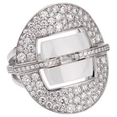 Used Chanel Ultra Diamond White Gold Ceramic Ring