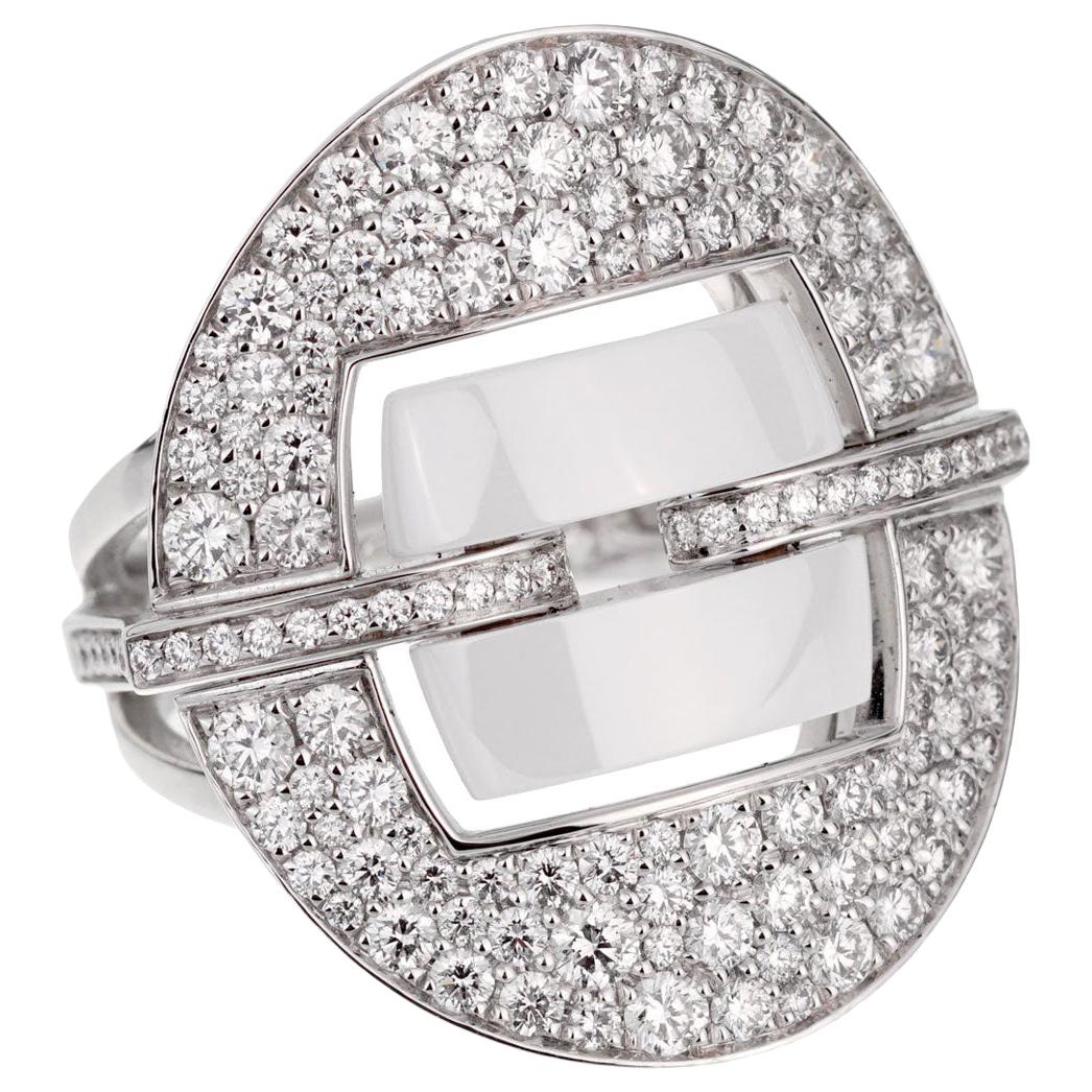 Chanel Ultra Diamond White Gold Ceramic Ring