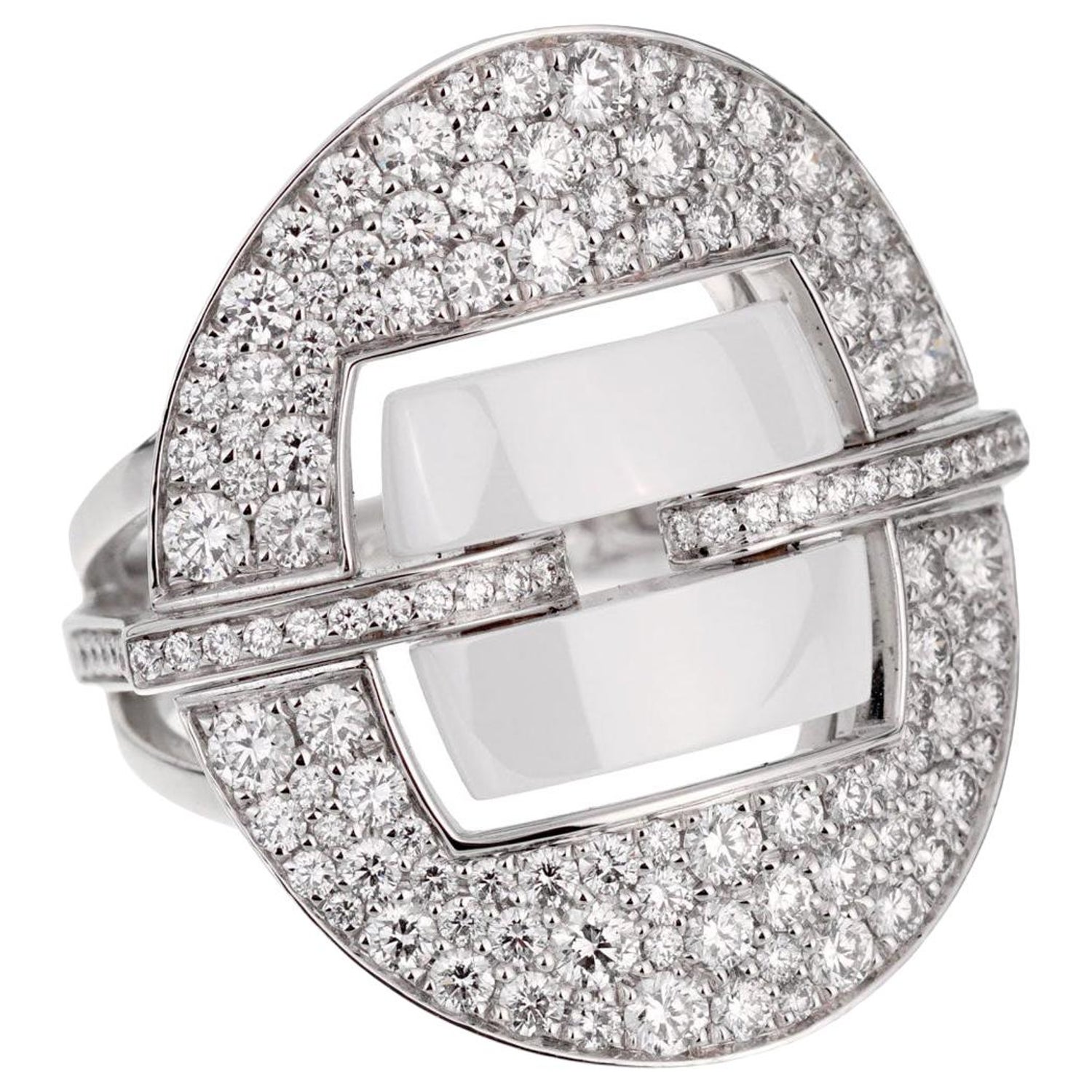 Chanel Ultra Diamond White Gold Ceramic Ring For Sale at 1stDibs  flower  engagement ring, black and white ceramic rings, chanel white ceramic ring