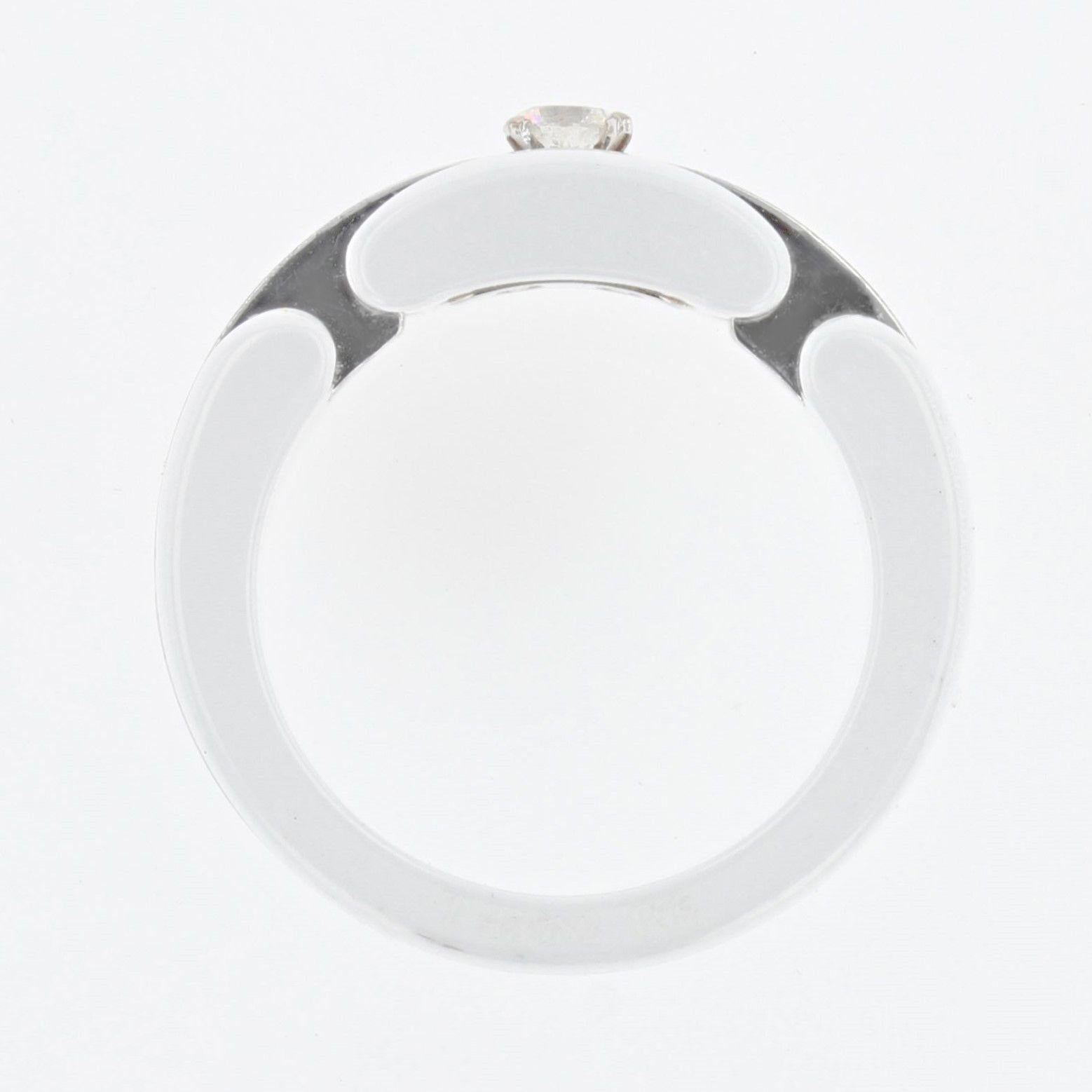 Women's Chanel Ultra Diamonds White Ceramic White Gold Band Ring For Sale