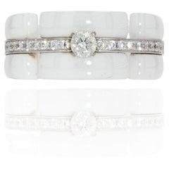 Chanel Ultra Diamonds White Ceramic White Gold Band Ring