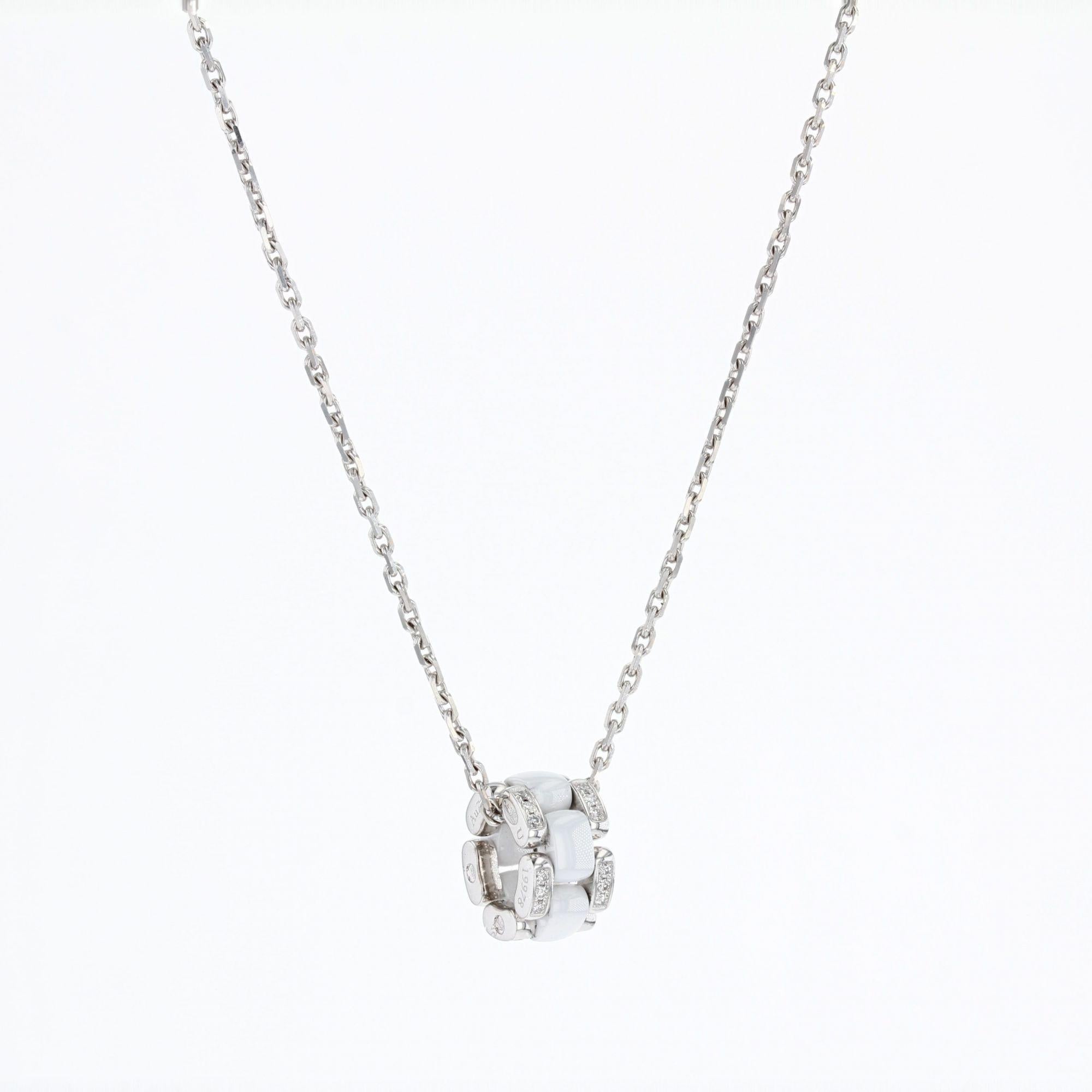 Chanel Ultra Diamonds White Ceramic White Gold Pendant Necklace 2