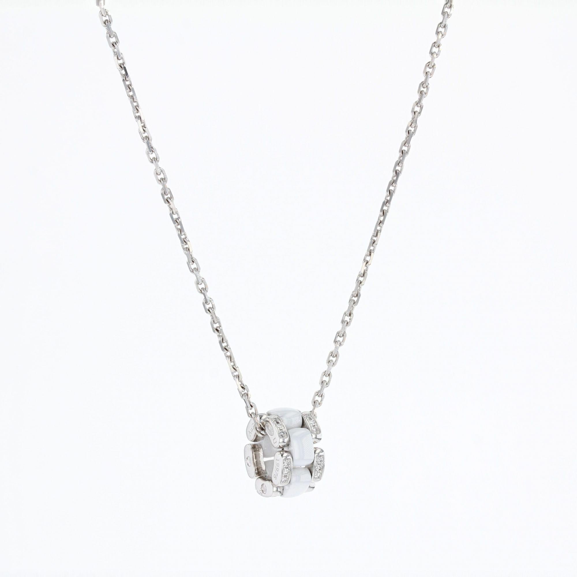 Chanel Chanel Ultra Diamonds Weiß Keramik Weißgold Anhänger Halskette 5