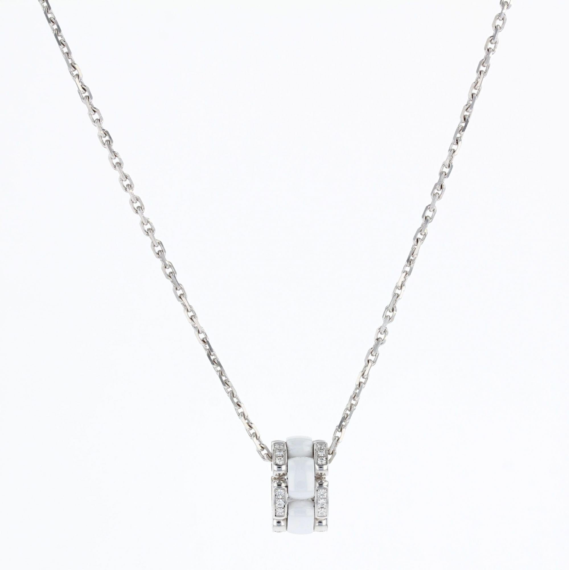 Chanel Ultra Diamonds White Ceramic White Gold Pendant Necklace 3
