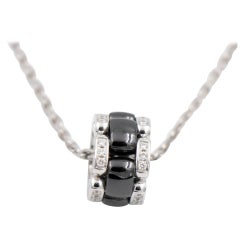 Chanel Ultra Necklace in Black Ceramic, 18 Karat White Gold and Diamonds J3173
