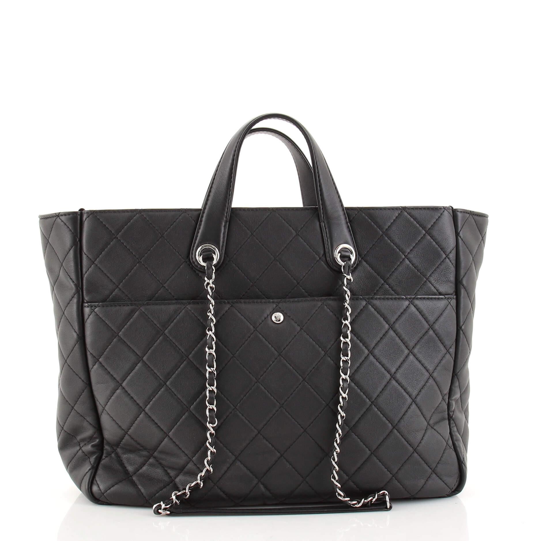 Chanel Ultra Pocket Shopping Tote Quilted Calfskin Large at 1stDibs