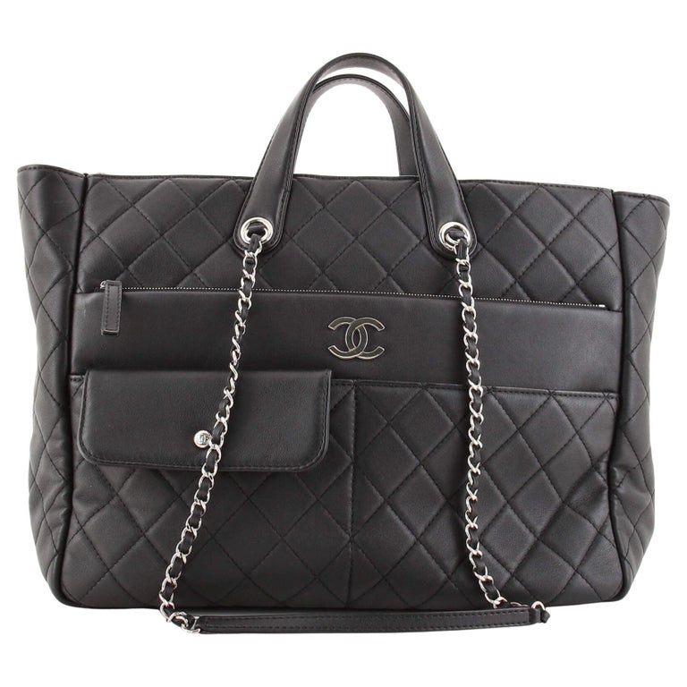 Chanel Ultra Pocket Shopping Tote Quilted Calfskin Large at 1stDibs