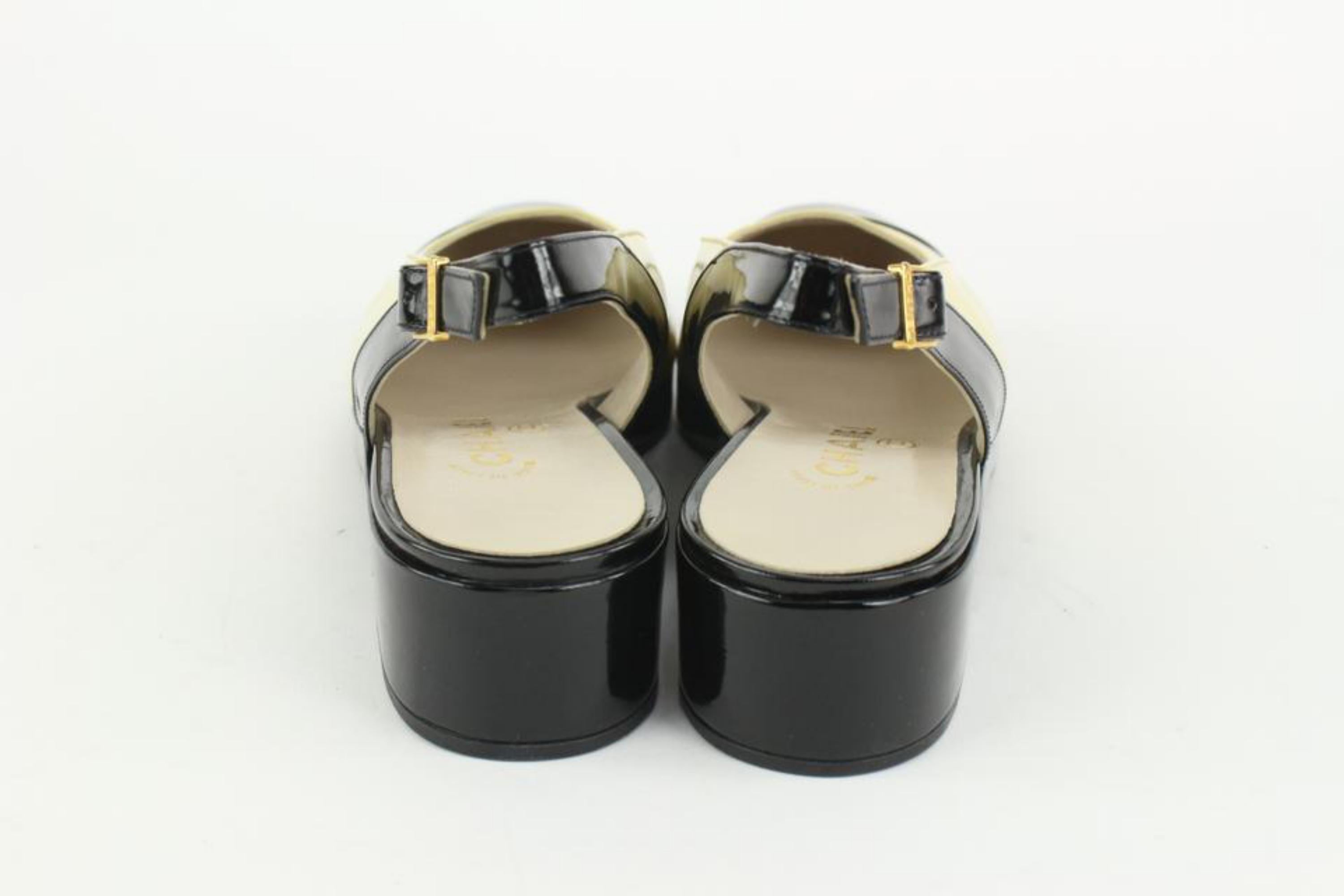 Chanel Ultra Rare 1998 98C New in Box Sz 41 Two Tone Kitten Heels 127c32 For Sale 1