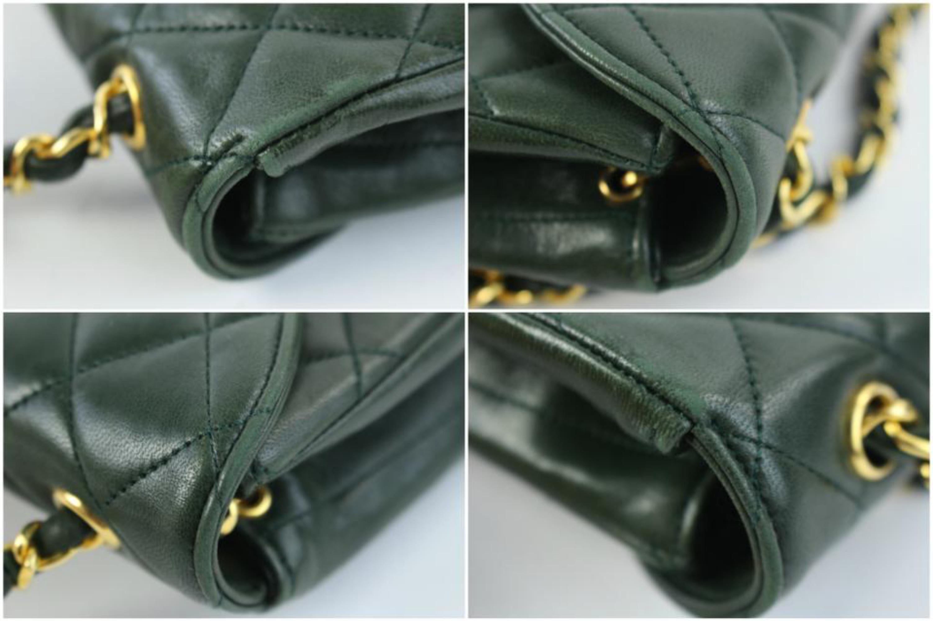 Women's Chanel (Ultra Rare) Jumbo Logo Flap 17cz0717 Forest Green Leather Cross Body Bag For Sale