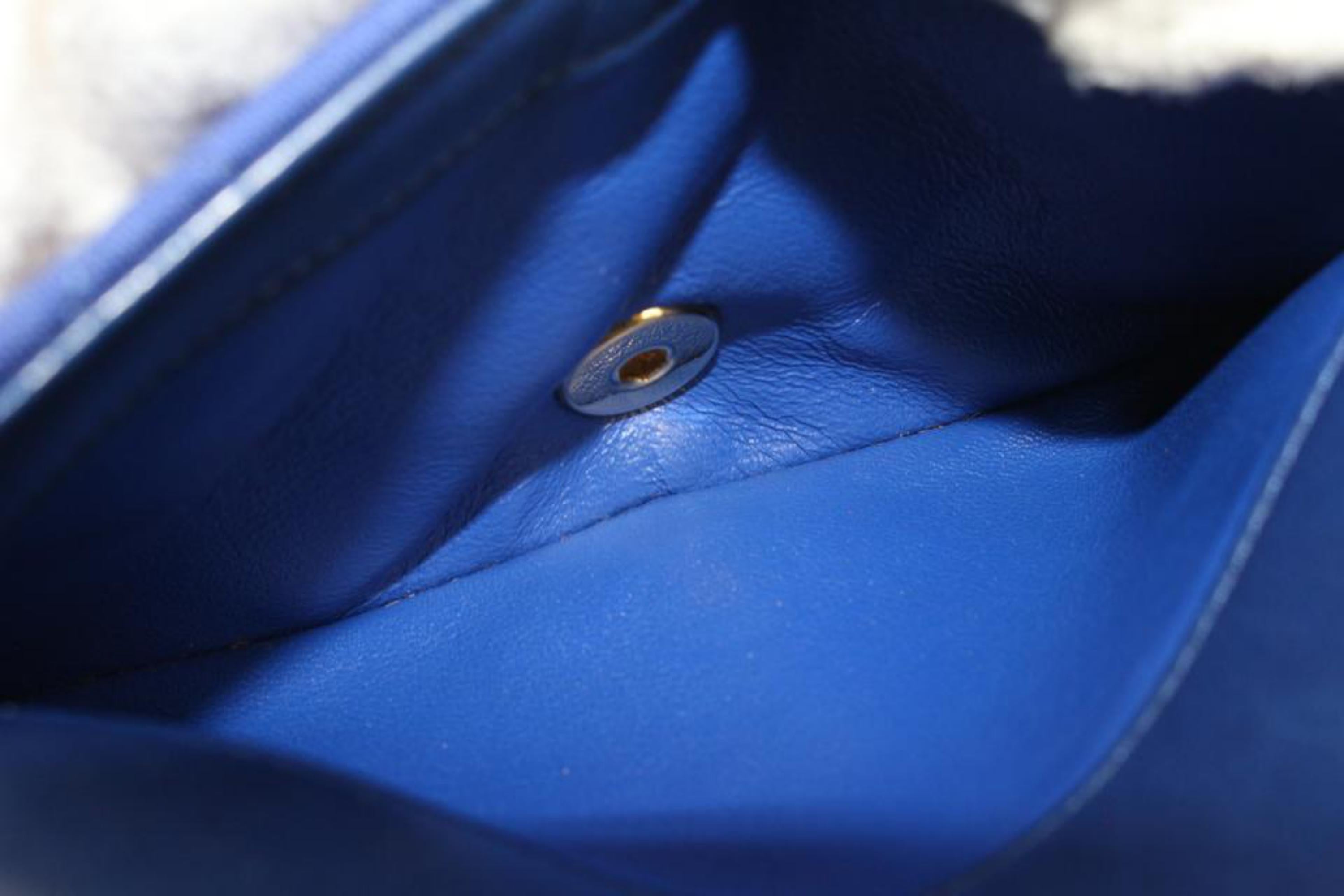 Chanel Ultra Rare Royal Blue Cotton Jersey Diana Flap Bag 19ck311s In Good Condition In Dix hills, NY