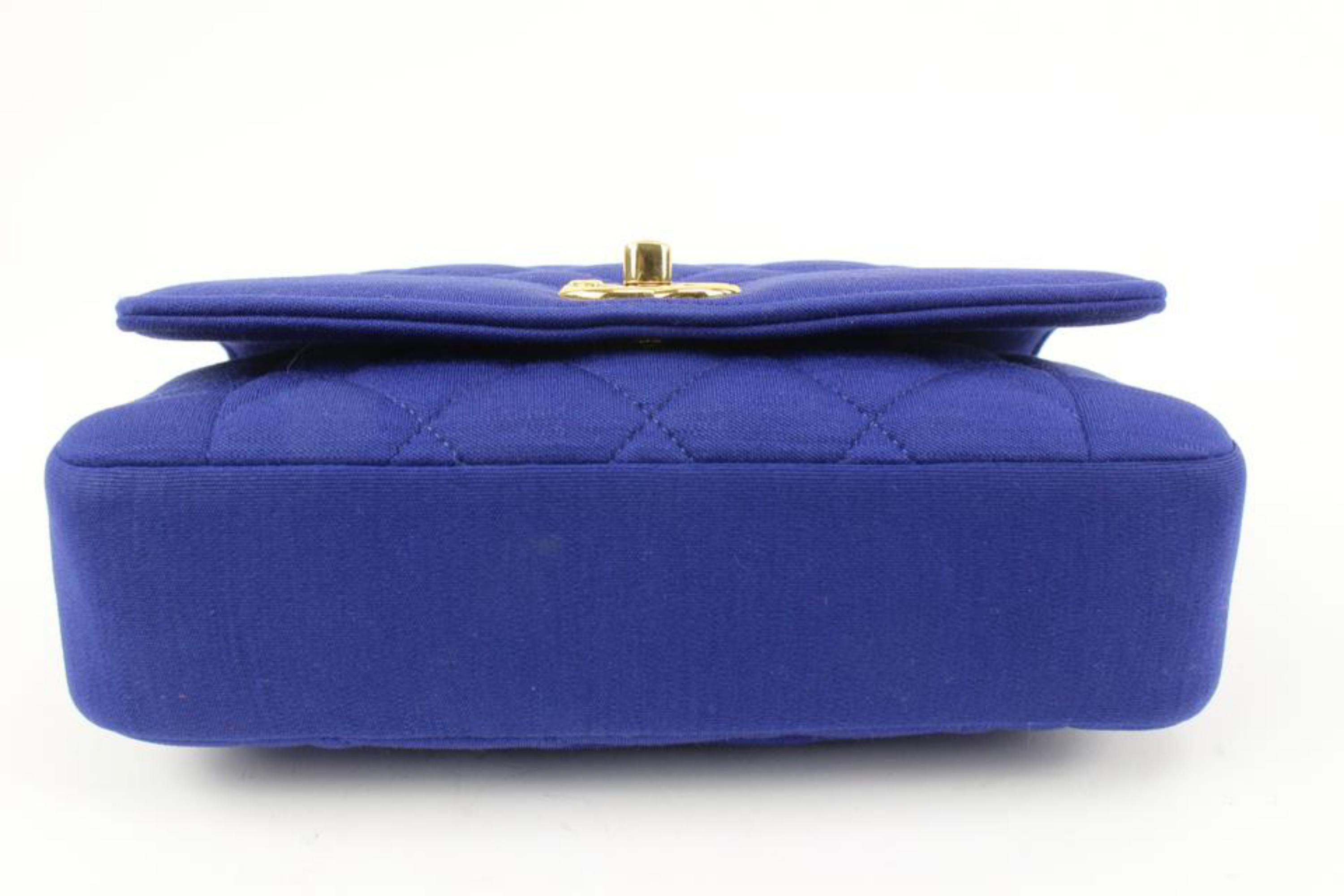 Women's Chanel Ultra Rare Royal Blue Cotton Jersey Diana Flap Bag 19ck311s