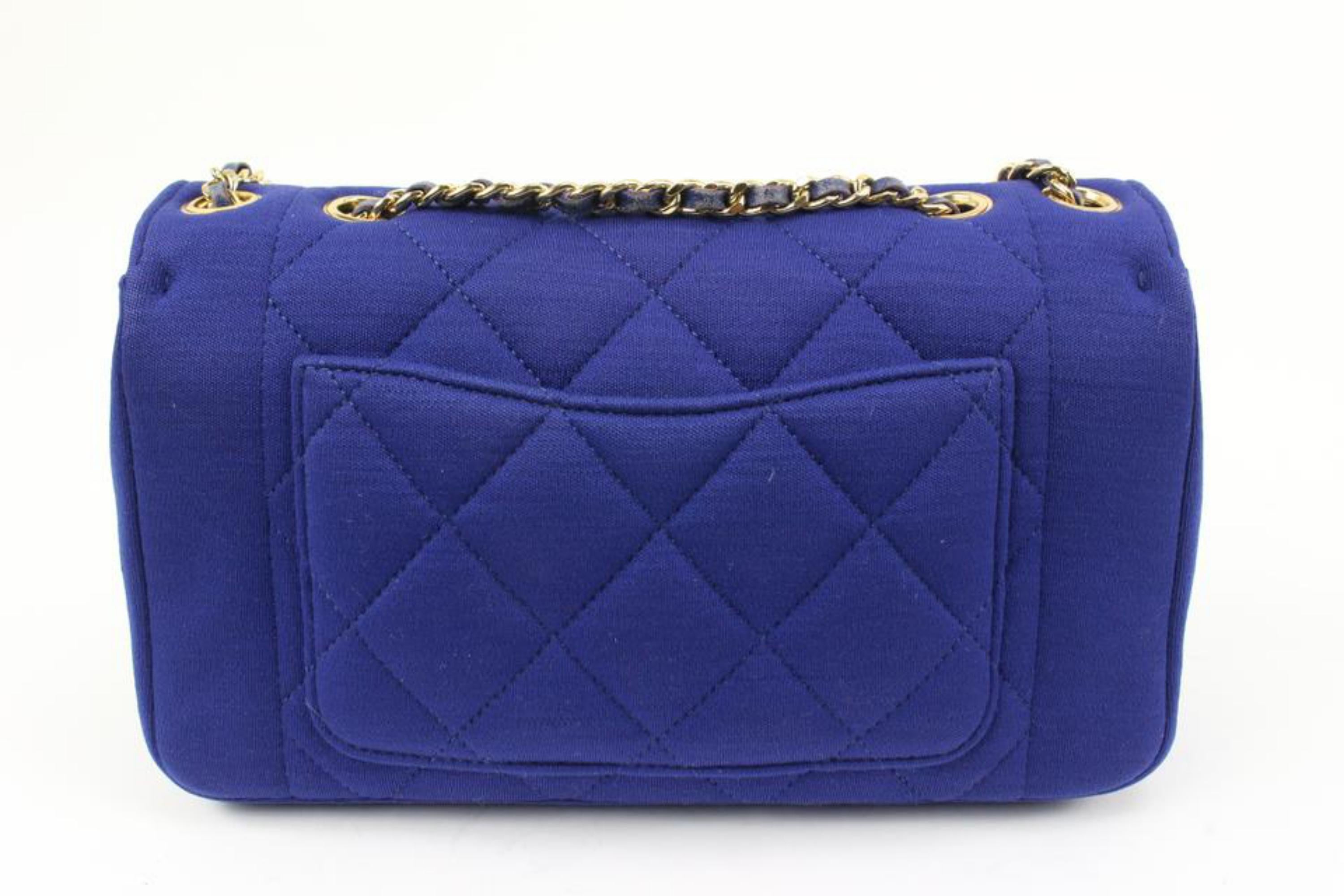Chanel Ultra Rare Royal Blue Cotton Jersey Diana Flap Bag 19ck311s 2