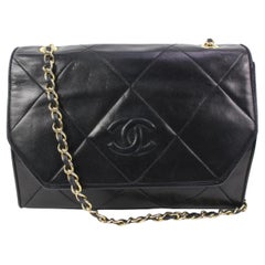 Chanel Ultra Rare Vintage Black Quilted 19 Flap Gold Chain 43ck314s