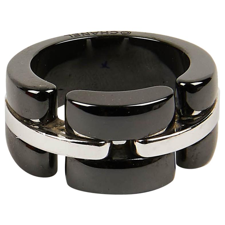CHANEL Ultra Ring In White Gold And Black Ceramic For Sale