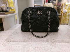 Chanel Ultra Stitch Bowling Bag Dark Blue Quilted WILD STITCH