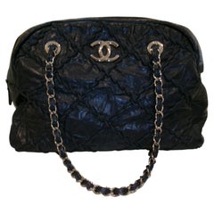 Chanel Ultra Stitch Bowling Bag Dark Blue Quilted WILD STITCH