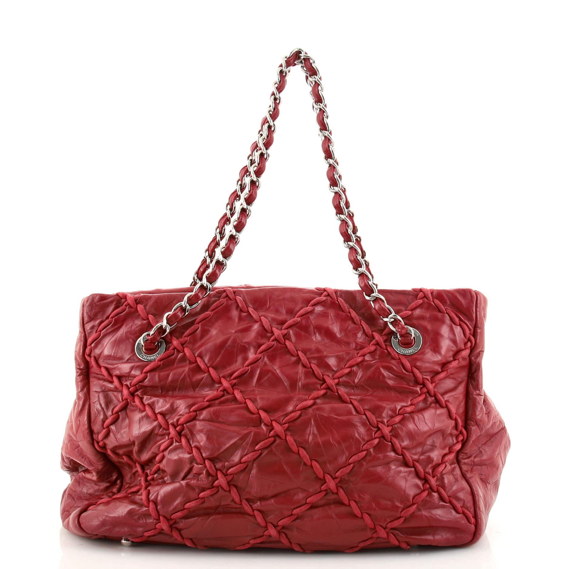 Chanel Ultra Stitch Kette Tote Gestepptes Kalbsleder (Braun)