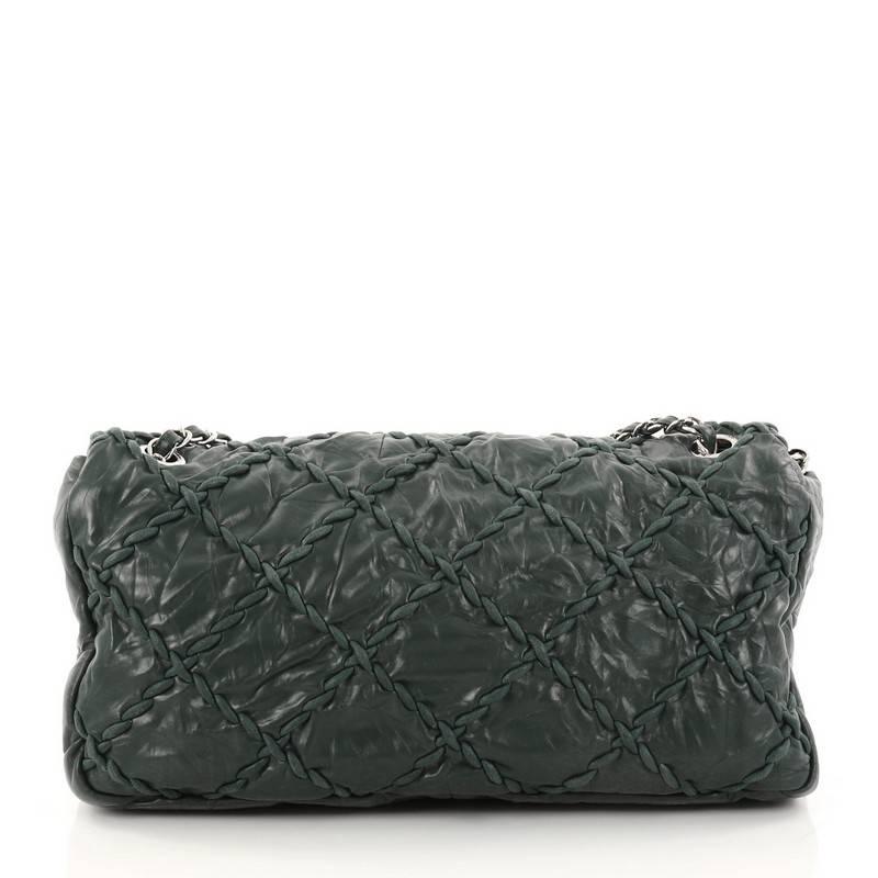 Black Chanel Ultra Stitch Flap Bag Quilted Calfskin Jumbo