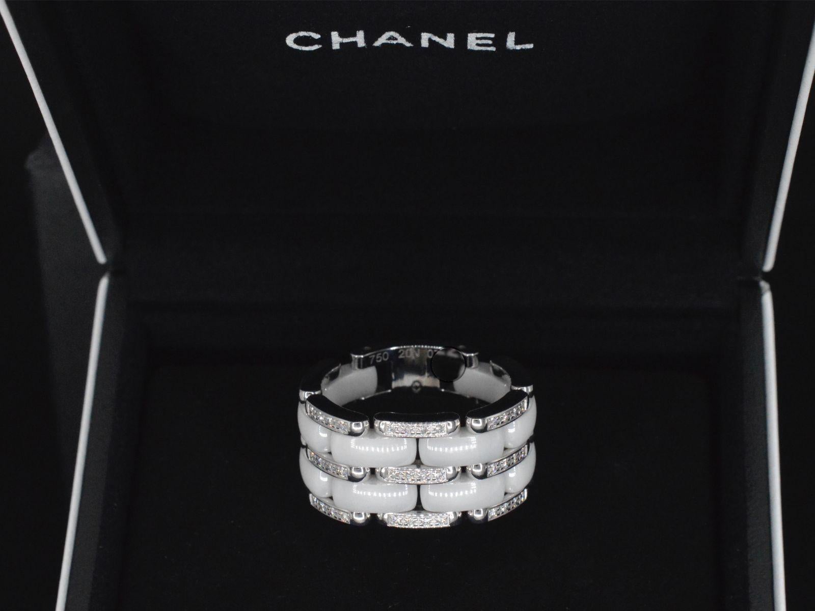 CHANEL 'ULTRA' white gold ring with diamonds and ceramic  1