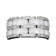 CHANEL 'ULTRA' white gold ring with diamonds and ceramic