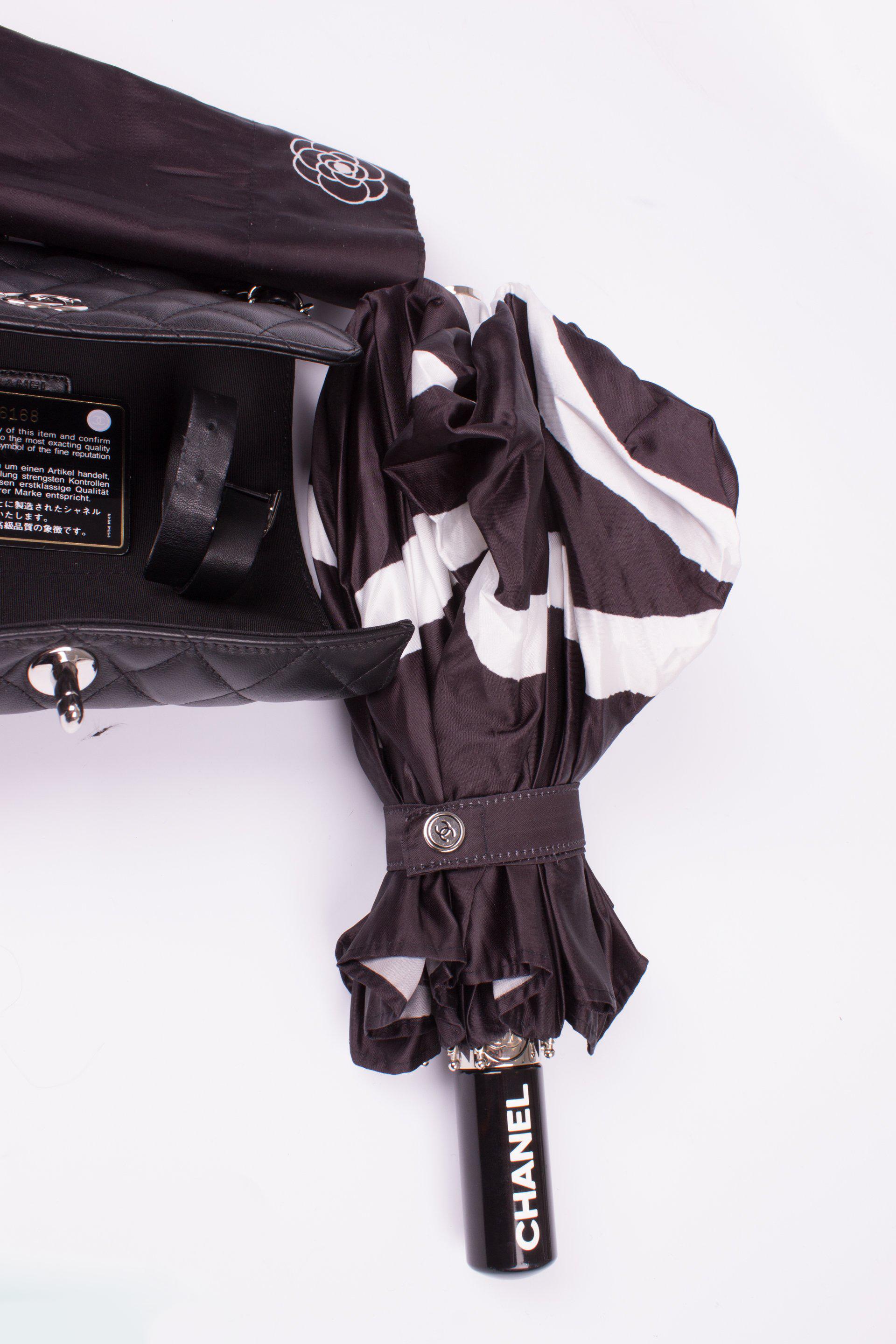 Chanel Umbrella Case Single Flap Bag - black leather 1