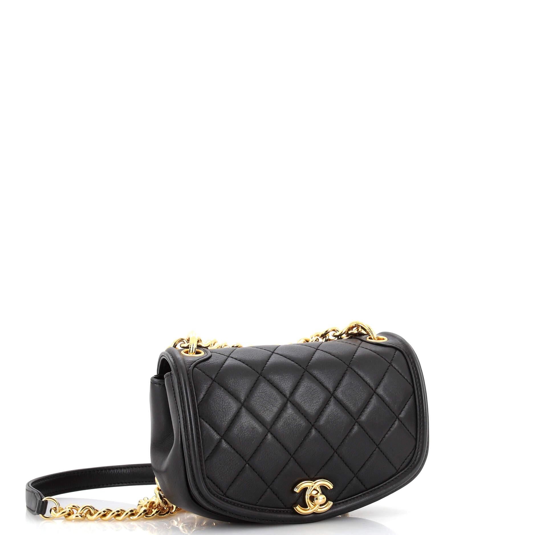Chanel Underline Saddle Flap Bag Quilted Calfskin Mini In Good Condition In NY, NY