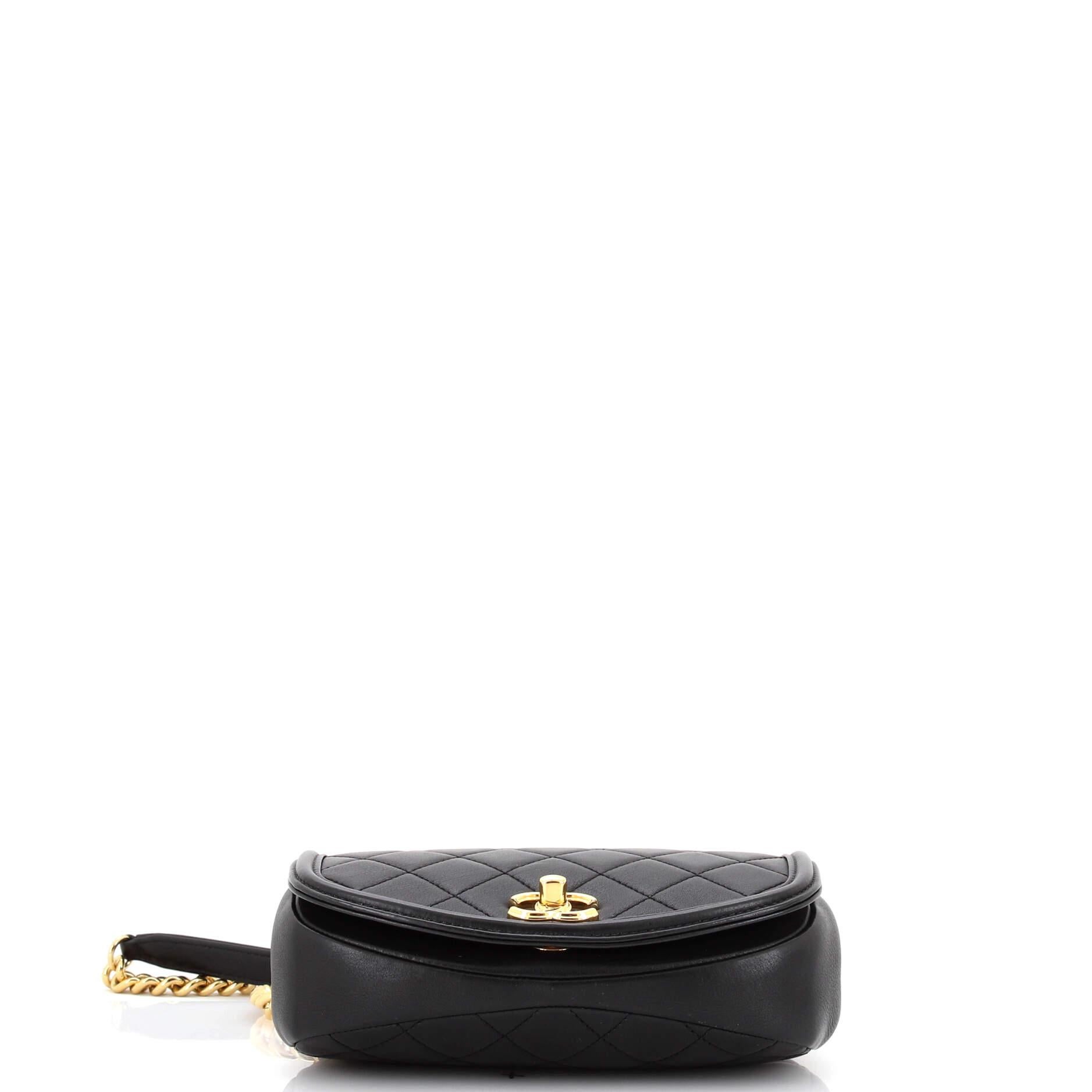 Chanel Underline Saddle Flap Bag Quilted Calfskin Mini 1
