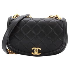 Chanel Underline Saddle Flap Bag Quilted Calfskin Mini